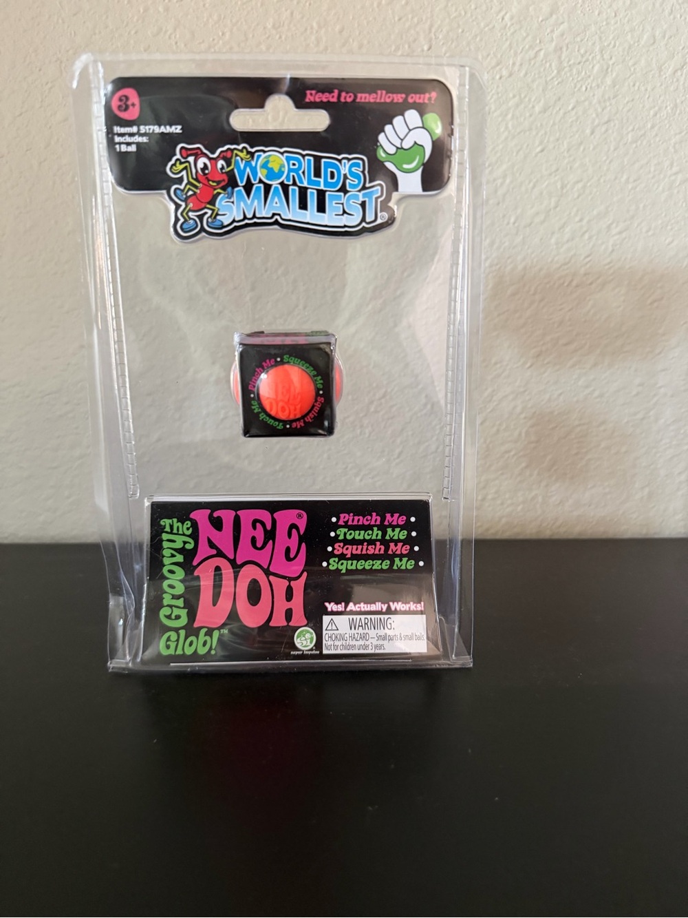 NeeDoh World’s Smallest Groovy Glob Mini Stress Ball - Orange